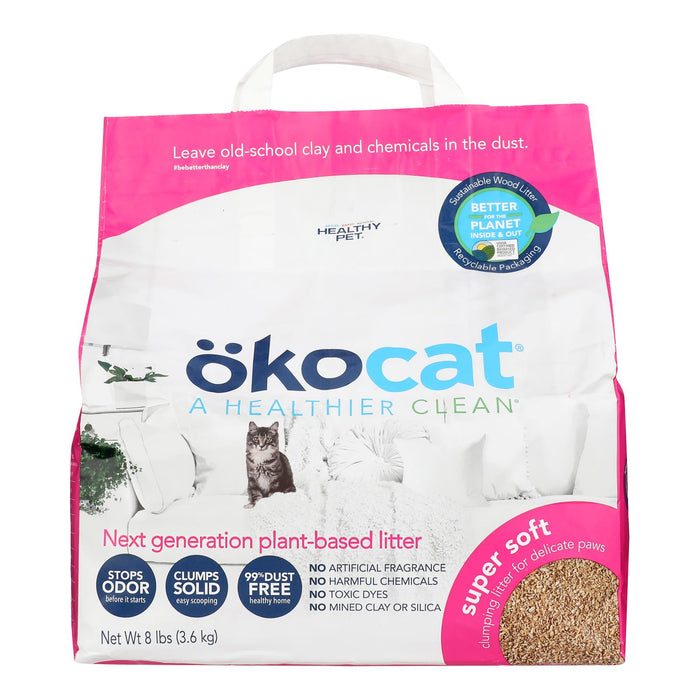 Okocat Soft Clumping Wood Scent Cat Litter, 8 lbs