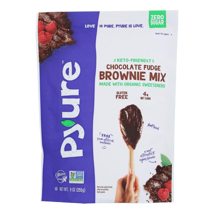 Pyure Organic Sugar-Free Chocolate Fudge Brownie Mix - 9oz Boxes, Pack of 6