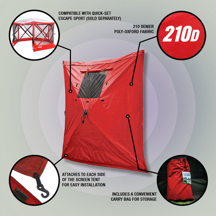 Clam Quick-Set Screen Hub Tent Wind & Sun Panels, Accessory Only, Red (3 Pack)