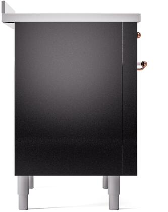 ILVE Nostalgie II 36" Induction Range with Element Stove and Electric Oven in Glossy Black with Copper Trim, UPI366NMPBKP