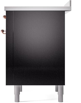 ILVE Nostalgie II 36" Induction Range with Element Stove and Electric Oven in Glossy Black with Copper Trim, UPI366NMPBKP