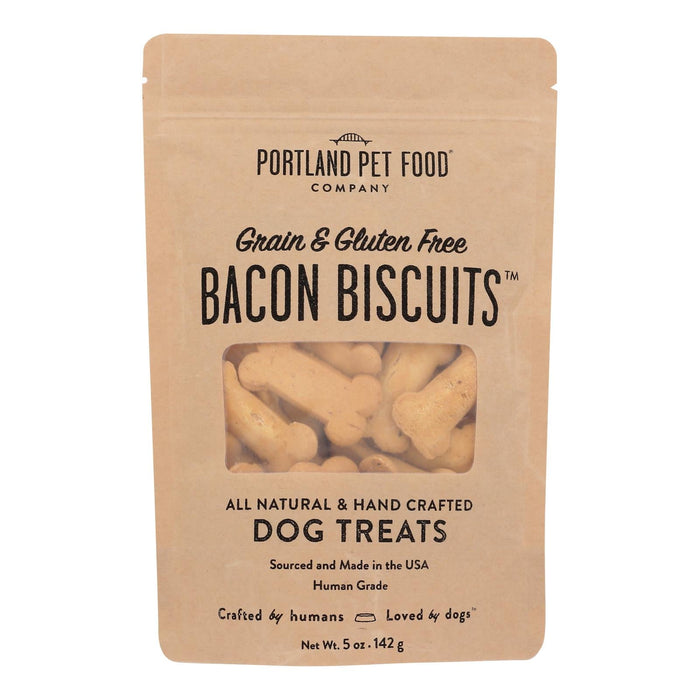 Portland Pet Food Company - Dog Treats Bacon Biscuits, Case of 6 - 5 Oz