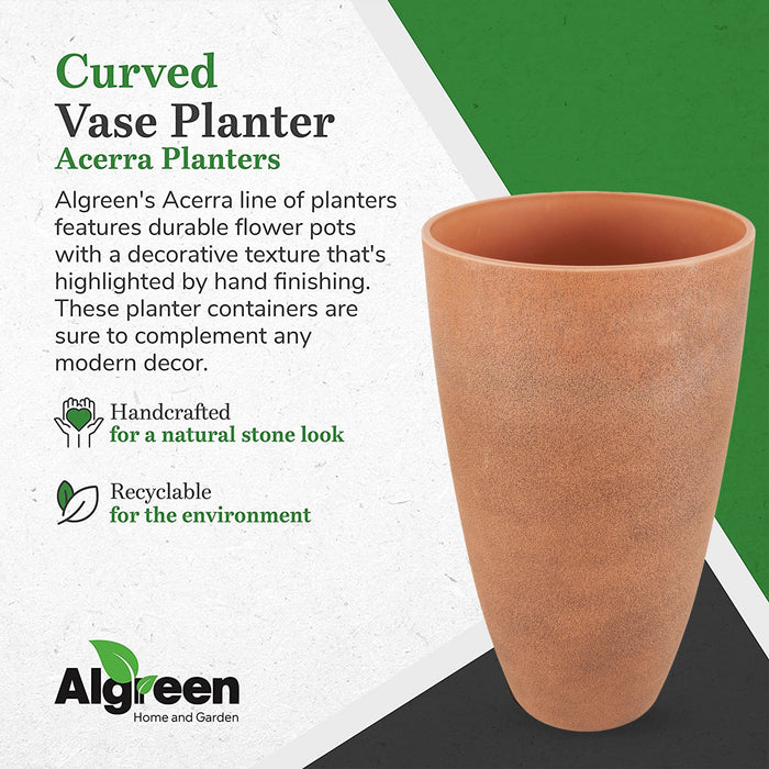 Algreen 43729 Acerra Weather Protected Recycled Composite Vase Planter Pot, Rust