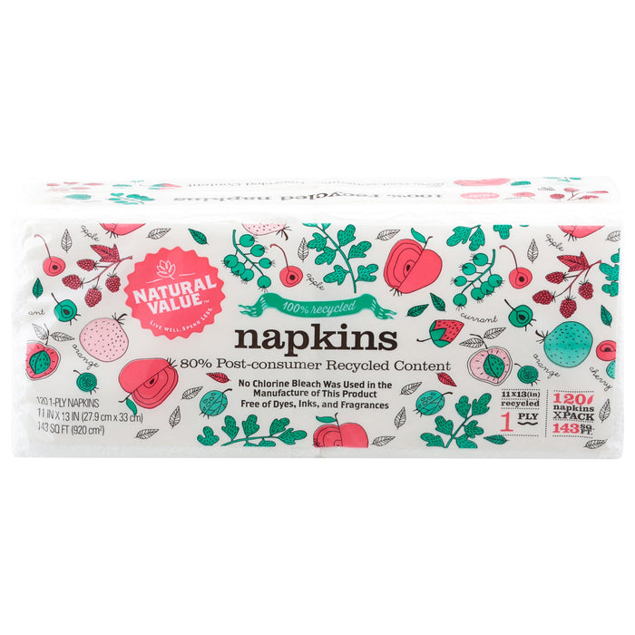 Natural Value 120-Count Lunch Napkins (Case of 24)