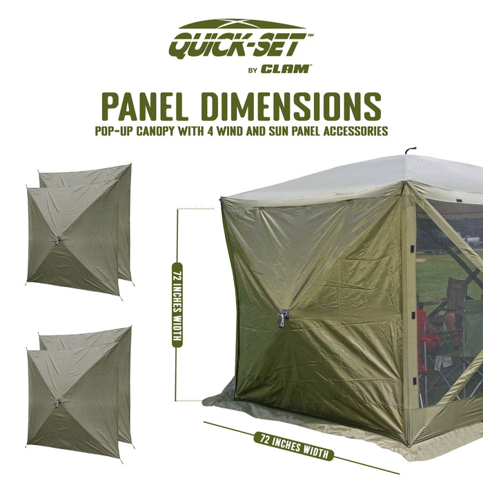 Clam Quick Set Escape Portable Canopy Shelter with Wind and Sun Panels (4 pack)