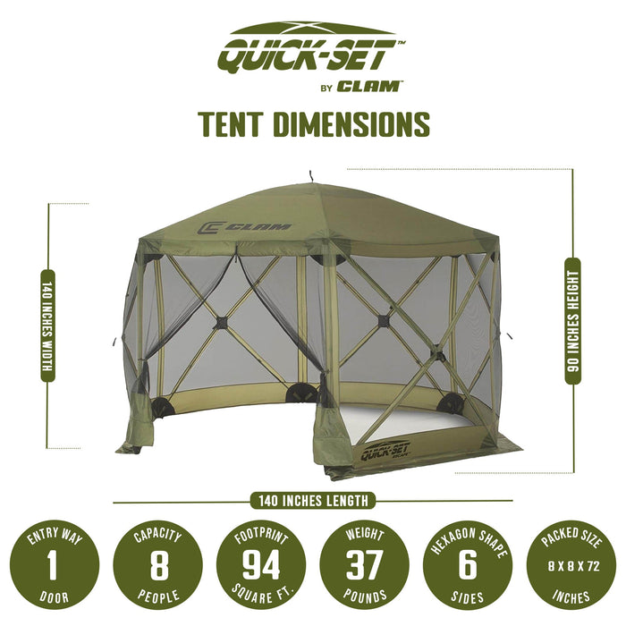 Clam Quick Set Escape Portable Canopy Shelter with Wind and Sun Panels (4 pack)