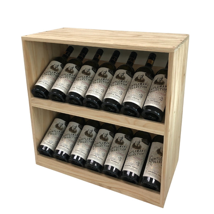 14 Bottle Display Wine Cube – Black Onyx and Natural Finishes | 18mm thick