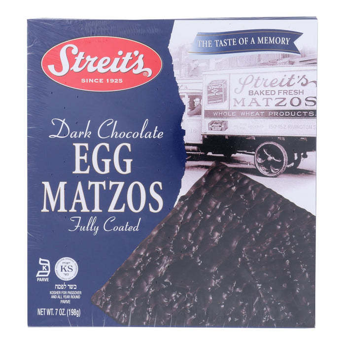 Streit's Dark Chocolate Fully Coated Egg Matzos - 7 Oz, Case of 12