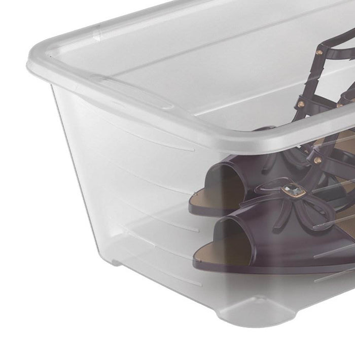 Life Story Durable 5.7-Liter Clear Shoe & Closet Storage Box Container (12 Pack)