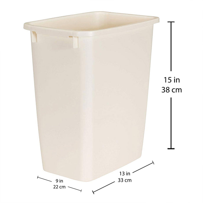 Rubbermaid 21 Quart Rectangular Kitchen Wastebasket Trash Can, Bisque (6 Pack)