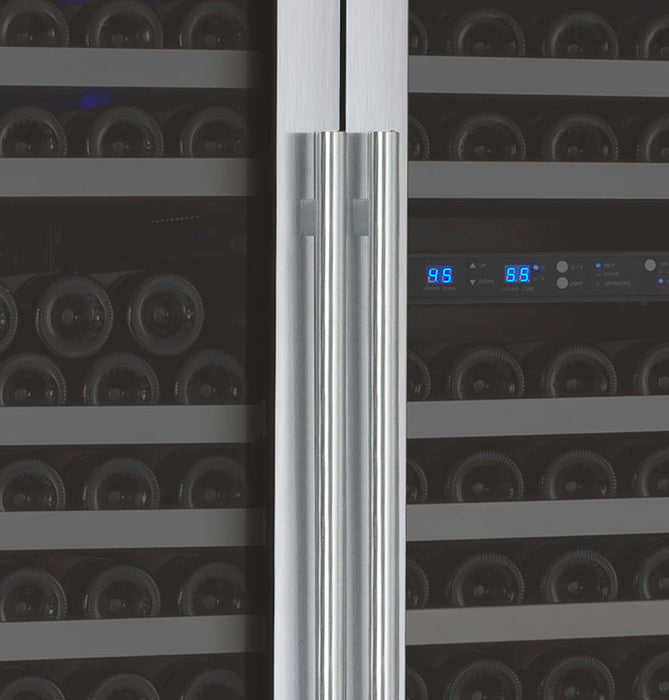 47" Wide FlexCount II Tru-Vino 349 Bottle Three Zone Stainless Steel Side-by-Side Wine Refrigerator