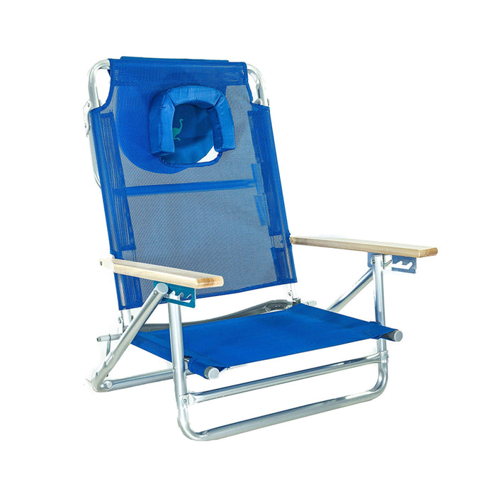 Ostrich South Beach Sand Chair, Portable Outdoor Camping Pool Recliner, Blue