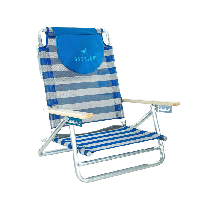 Ostrich South Beach Sand Chair, Portable Outdoor Camping Pool Recliner, Stripe