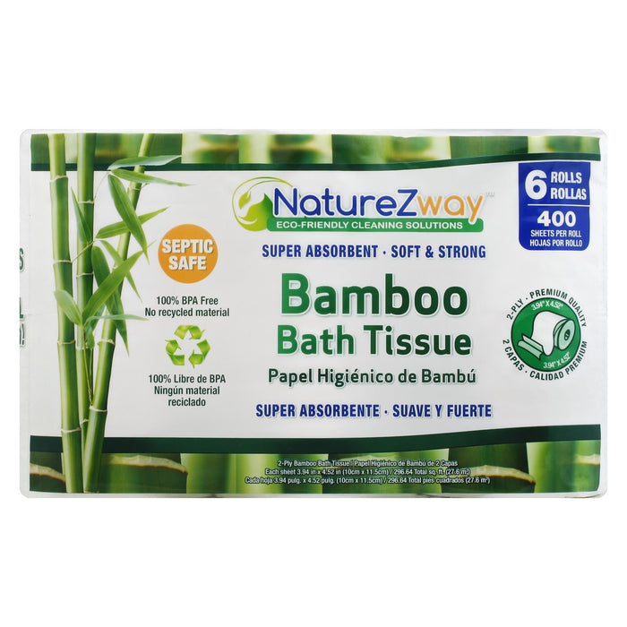 Naturezway 100% Bamboo Toilet Paper (8-Pack/Case):  Eco-Friendly & Septic-Safe