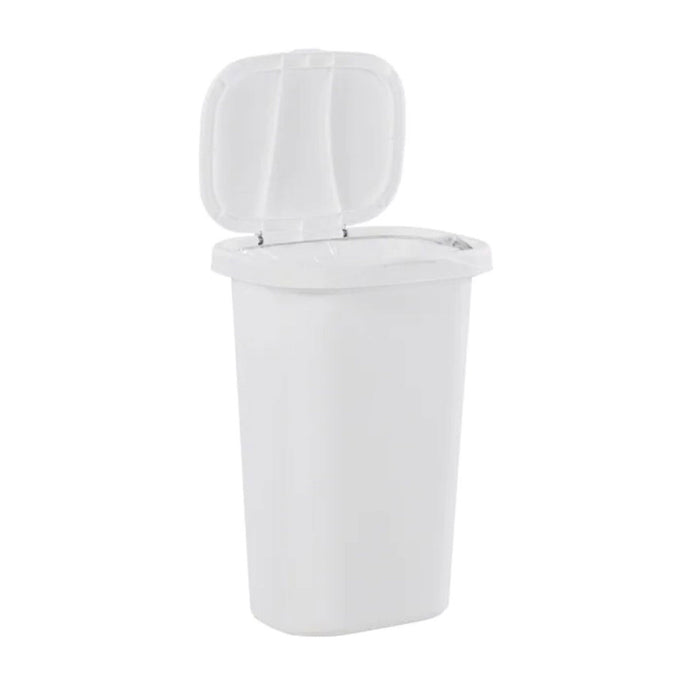 Rubbermaid 13 Gallon Rectangular Spring-Top Lid Wastebasket Trash Can (2 Pack)