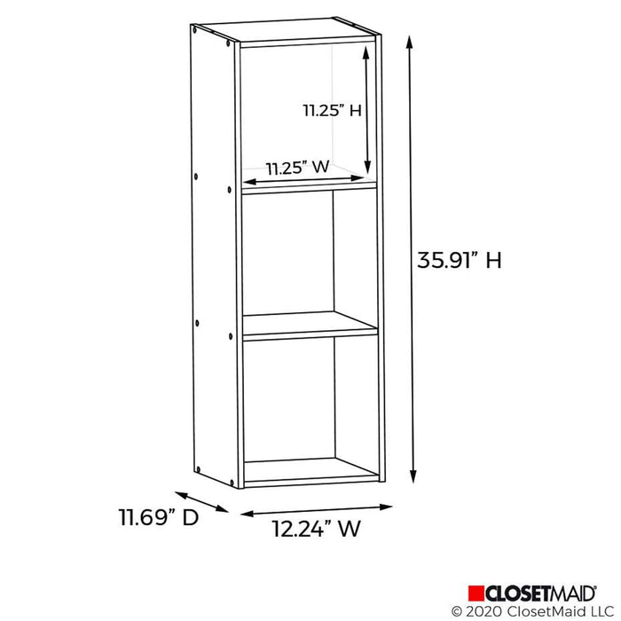 Closetmaid Stackable 3 Cube Shelving Unit Storage Organizer Cubeical, White