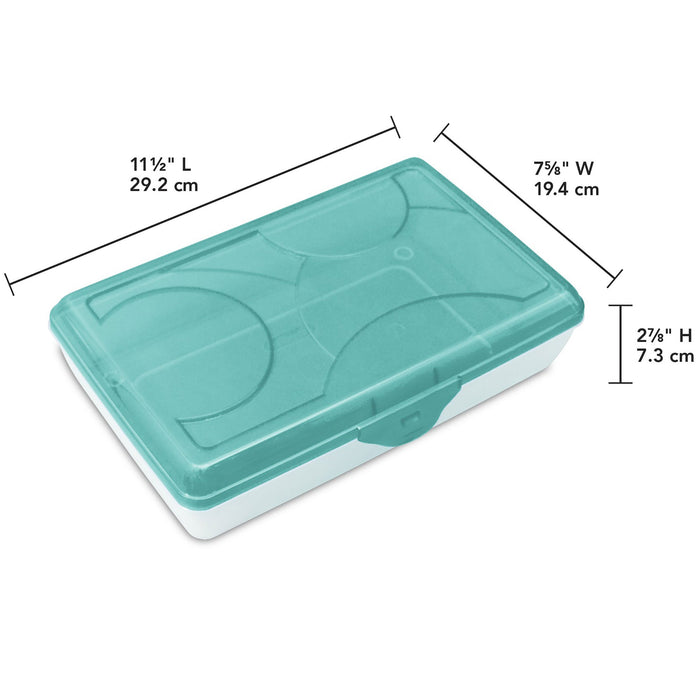 Sterilite 17296W06 Multipurpose Storage Supply Box w/Lid, Molokai Blue (18 Pack)