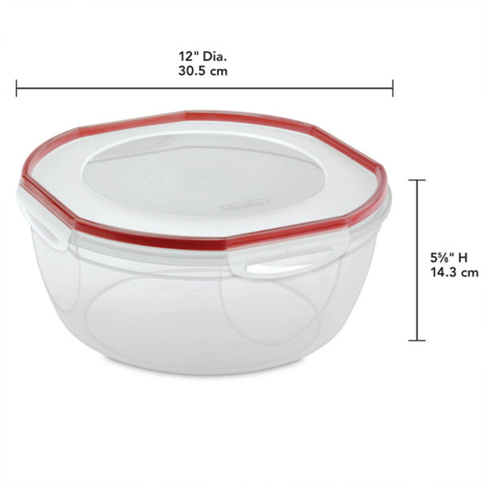 Sterilite Ultra Seal 8.10 Quart Plastic Food Storage Bowl Container, 2 Pack