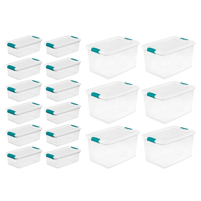 Sterilite 6 Qt Latch Storage Box,12 Pack, and 64 Qt Latch Storage Box, 6 Pack