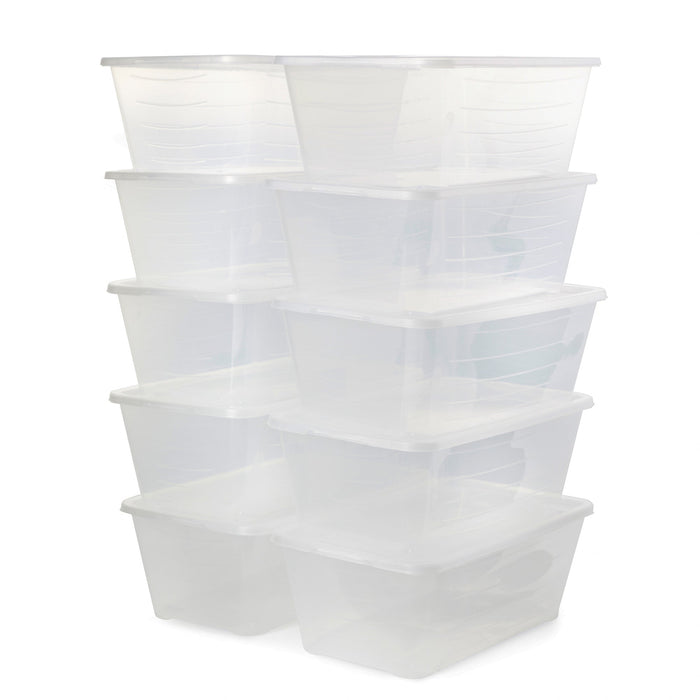 Life Story 6L Shoe & Closet Storage Box Stacking Containers, Clear (160 Pack)