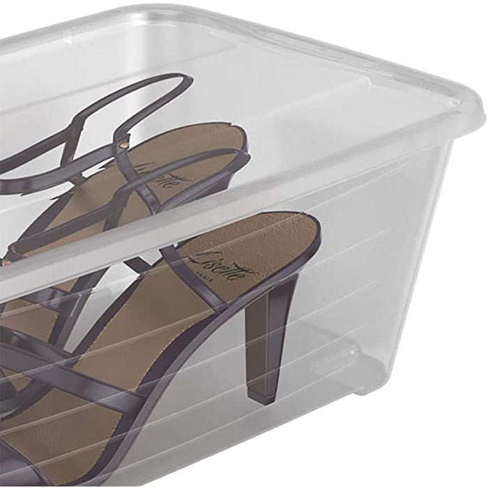 Life Story 6L Shoe & Closet Storage Box Stacking Containers, Clear (160 Pack)