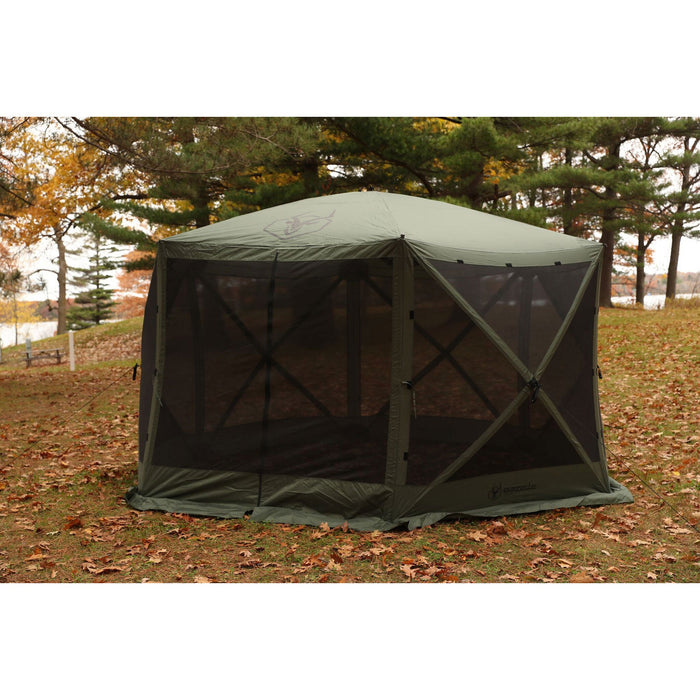 Gazelle GG601GR Pop Up Portable 8 Person Camping Gazebo Day Tent w/ Mesh Windows