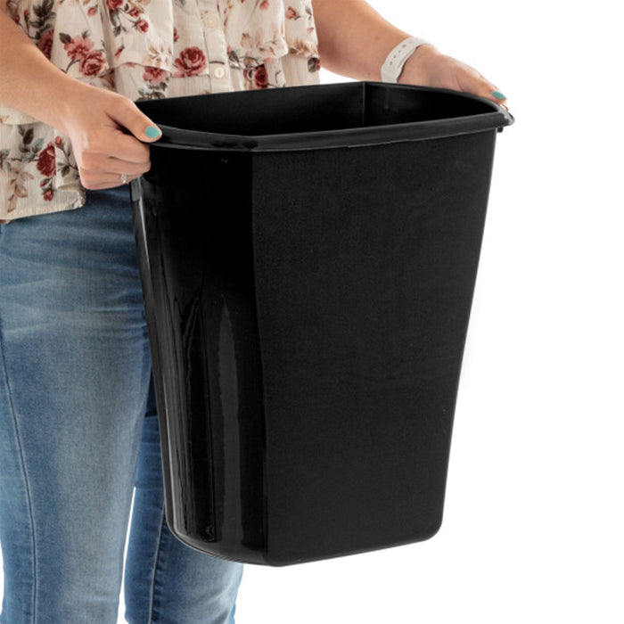 Sterilite 10529006 5.5 Gal Ultra Plastic Wastebasket Trash Can, Black (6 Pack)