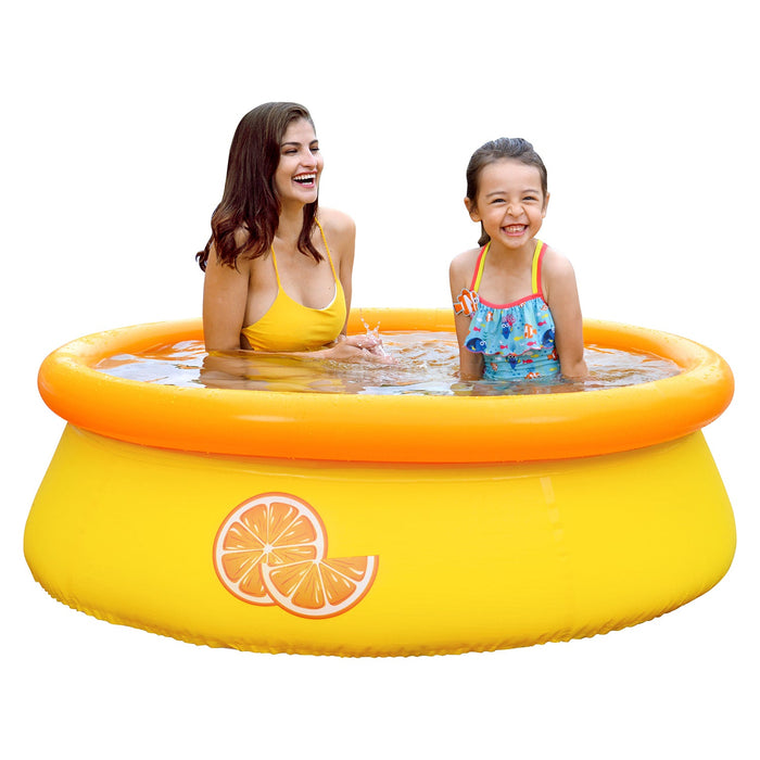 JLeisure 5' x 16.5" 3D Orange Inflatable Outdoor Kiddie Swimming Pool (2 Pack)