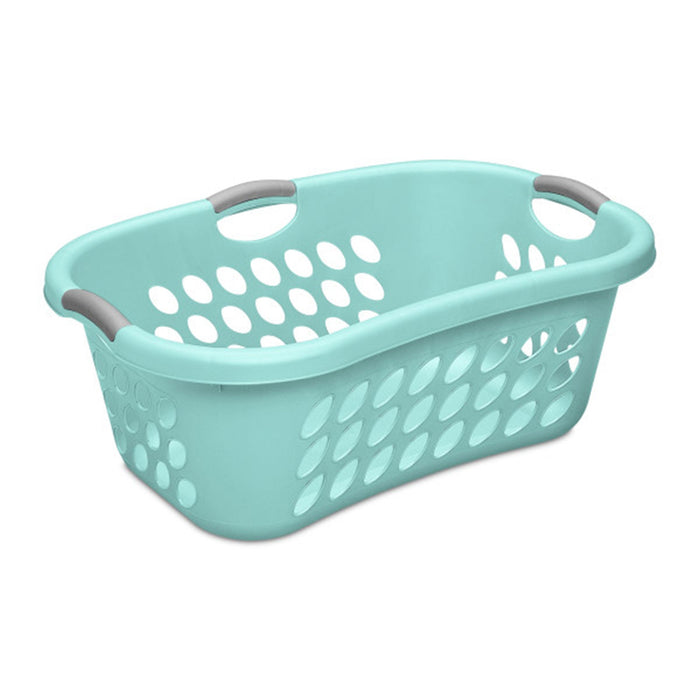 Sterilite 6 Pack Laundry Basket, Plastic Clothes Hamper, Ultra HipHold, Aqua