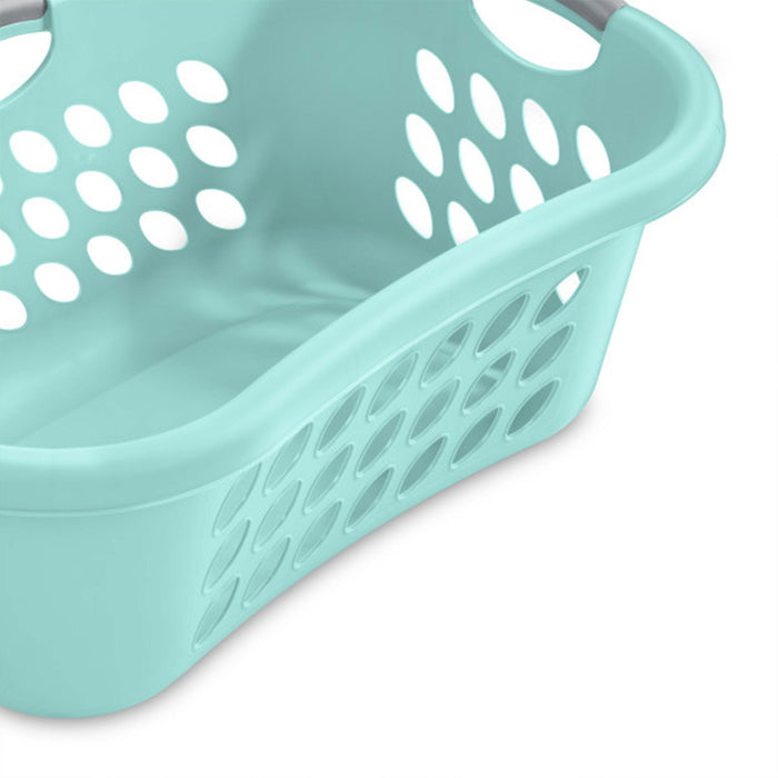 Sterilite 6 Pack Laundry Basket, Plastic Clothes Hamper, Ultra HipHold, Aqua