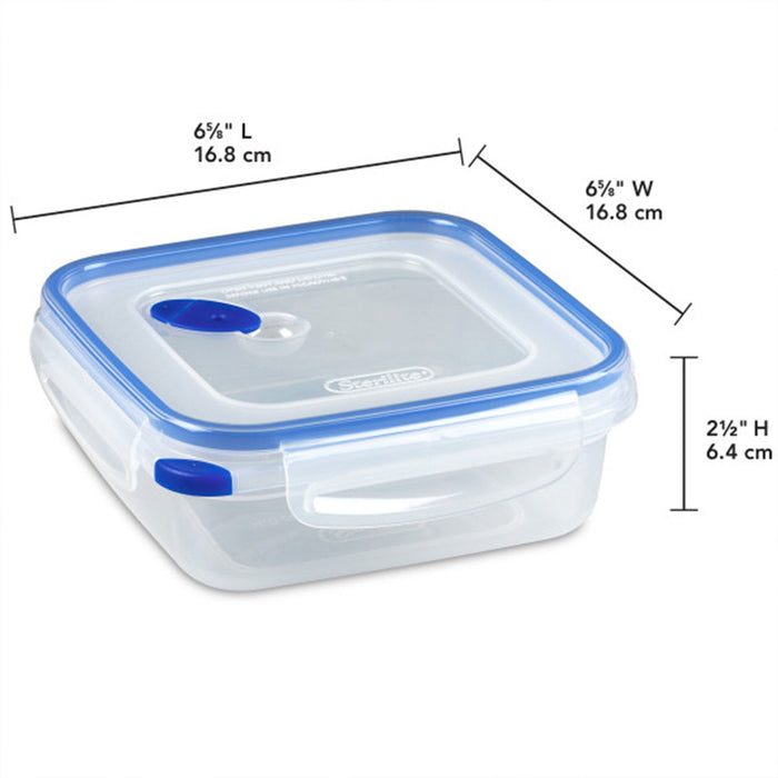 Sterilite 4.0 Cup Square Ultra-Seal Food Storage Container, Blue (6 Pack)