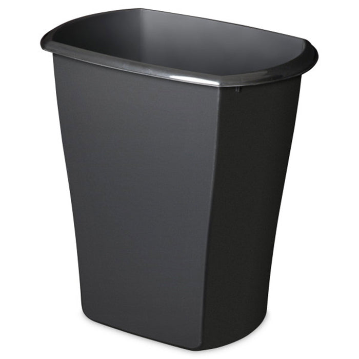 Sterilite 10539006 10 Gallon Ultra Plastic Wastebasket Trash Can, Black (6 Pack)