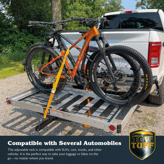 Tow Tuff TTF-2762ACBR Heavy Duty 2-in-1 Aluminum Cargo Carrier with Bike Rack