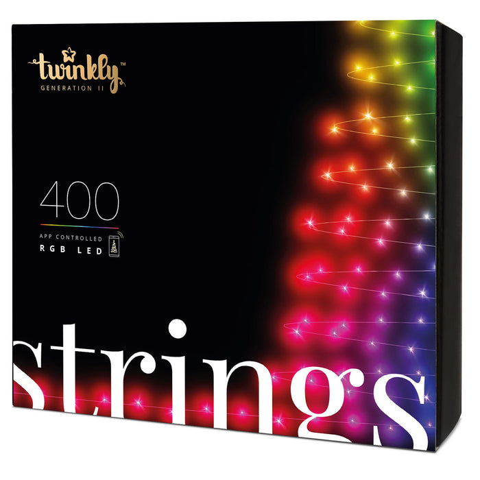 Twinkly Strings App-Controlled Smart LED Christmas Lights 400 Multicolor 105-Ft