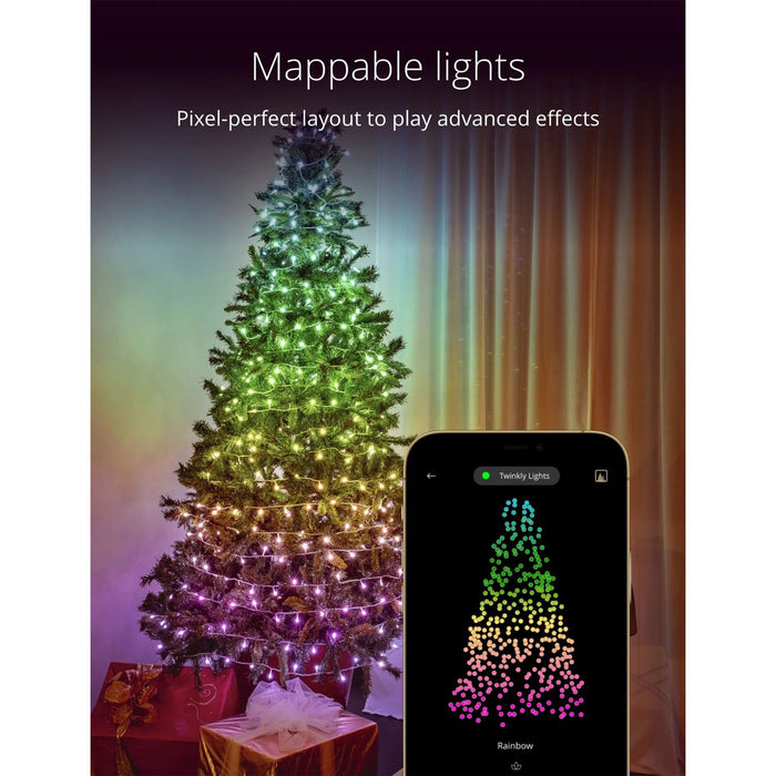 Twinkly Strings App-Controlled Smart LED Christmas Lights 400 Multicolor 105-Ft