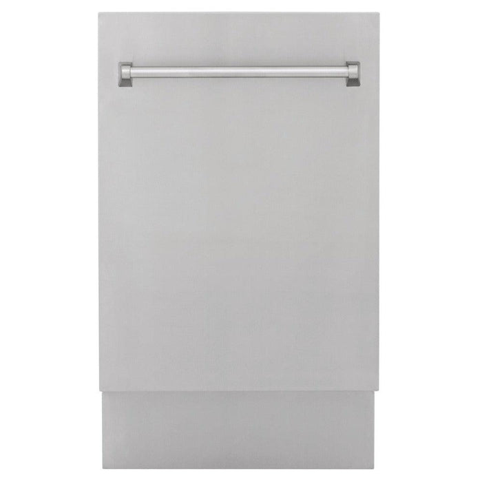 ZLINE 18 in. Tallac Series 3rd Rack Top Control Dishwasher in a Stainless Steel Tub and Panel, 51dBa (DWV-304-18) front.