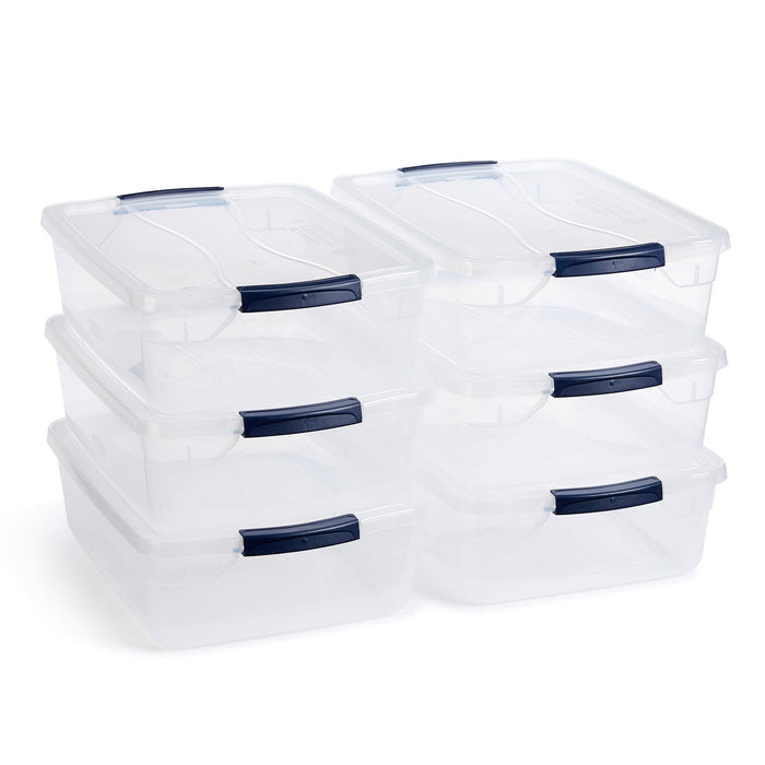 Rubbermaid Cleverstore 16 Quart Plastic Storage Tote Container with Lid (6 Pack)