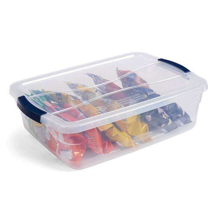 Rubbermaid Cleverstore 16 Quart Plastic Storage Tote Container with Lid (6 Pack)