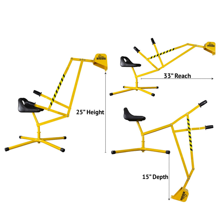 The Big Dig Sandbox Digger Excavator Crane with 360 Degree Rotation with Base