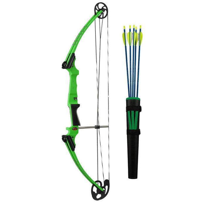 Genesis Original Archery Compound Bow and Arrow Set, Draw Hand-Right, Green