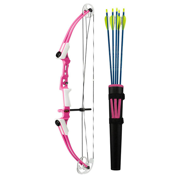 Genesis Mini, Youth Compound Bow & Arrow Kit with Quiver, Draw Hand-Right, Pink