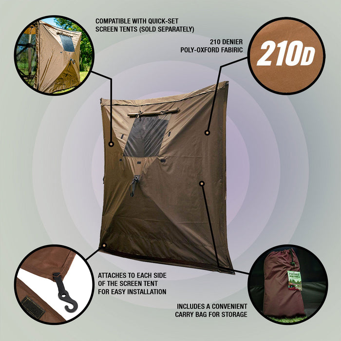 Clam Quick-Set Screen Hub Tent Wind & Sun Panels, Accessory Only, Brown (2 Pack)