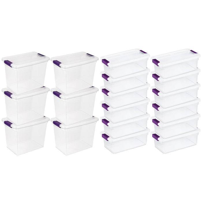 Sterilite 27 Qt Storage Container, 6 Pack, and 6 Qt Storage Container, 12 Pack