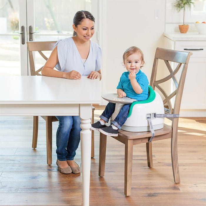 Bumbo Baby Toddler Adjustable 3-in-1 Booster Seat/High Chair and Tray, Aqua