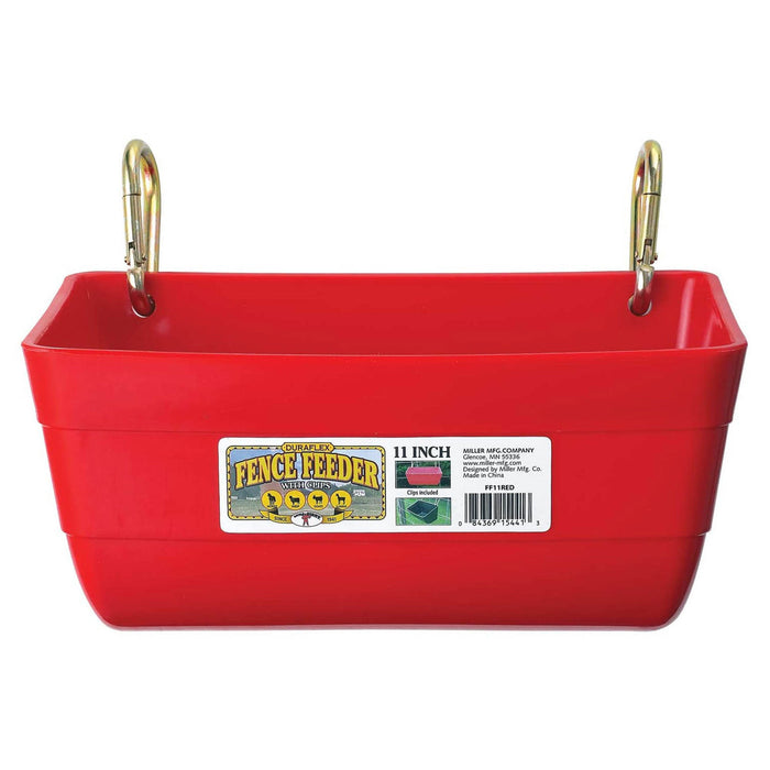 Little Giant 4.5 Quart Heavy Duty Feed Trough Bucket Fence Feeder, Red (6 Pack)