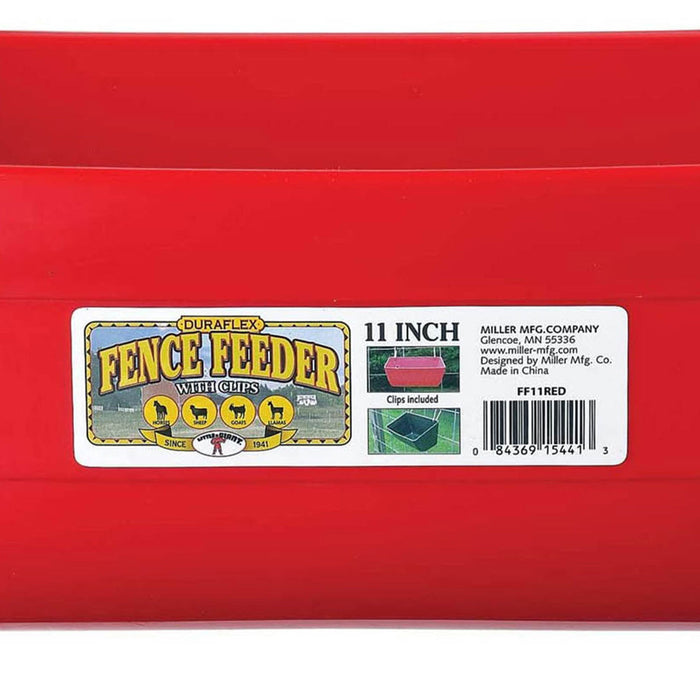 Little Giant 4.5 Quart Heavy Duty Feed Trough Bucket Fence Feeder, Red (6 Pack)