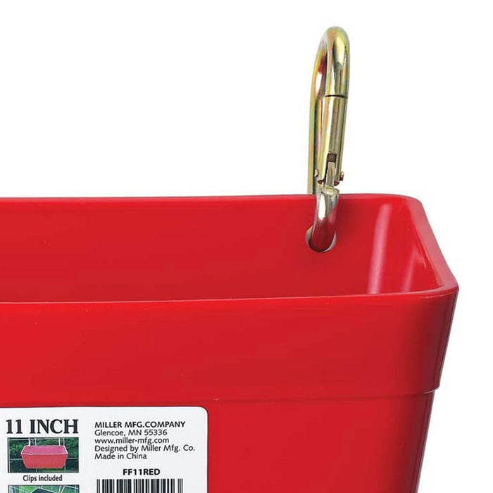 Little Giant 4.5 Quart Heavy Duty Feed Trough Bucket Fence Feeder, Red (6 Pack)