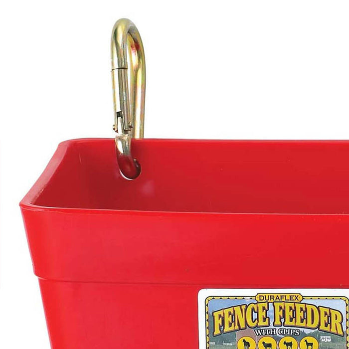 Little Giant 4.5 Quart Heavy Duty Feed Trough Bucket Fence Feeder, Red (6 Pack)