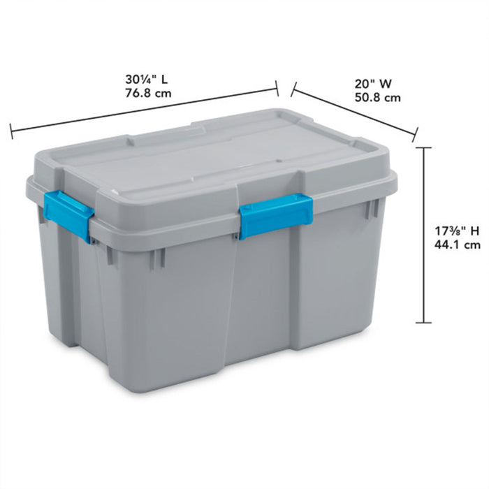 Sterilite 30 Gal Gasket Tote Heavy Duty Stackable Storage Bin with Lid, 3 Pack