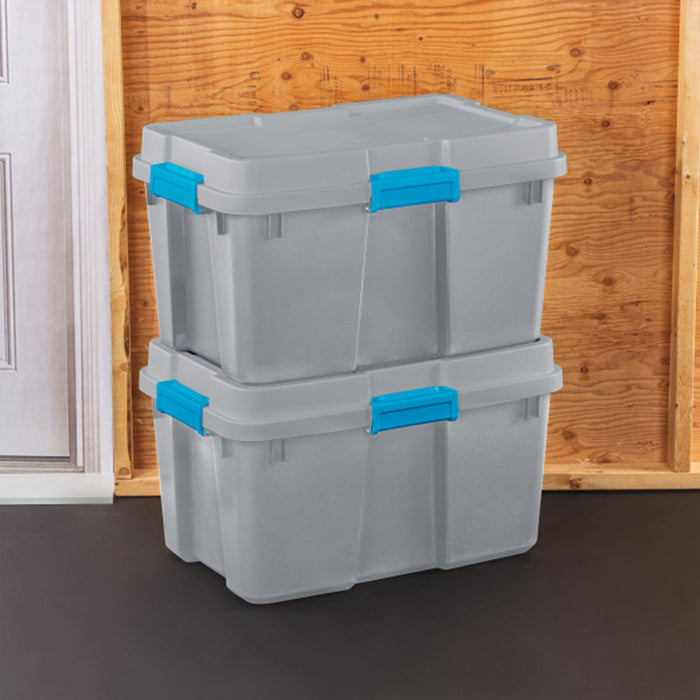 Sterilite 30 Gal Gasket Tote Heavy Duty Stackable Storage Bin with Lid, 3 Pack